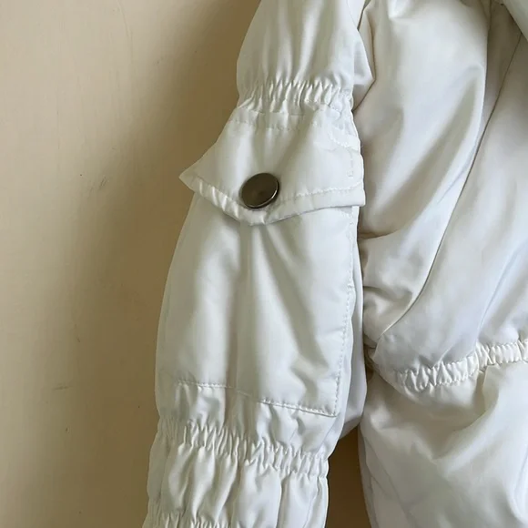 Hybris Y2K Made in Italy white down puffer jacket ruched 36 XS - Picture 6 of 11